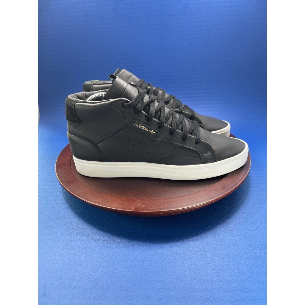 adidas Black High-Top Athletic Sneakers with White Sole